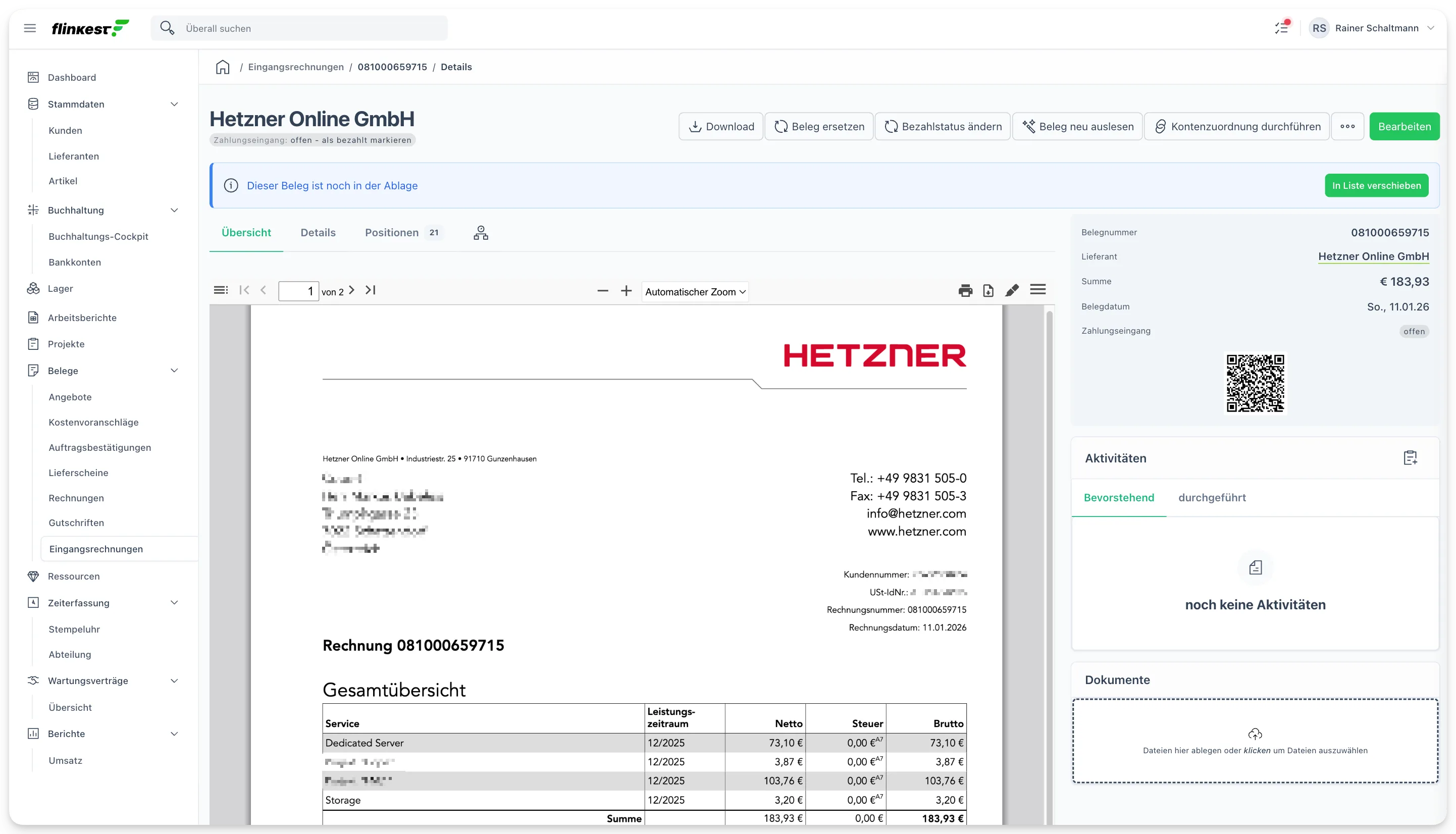 KI-Belegerfassung mit OCR-Texterkennung