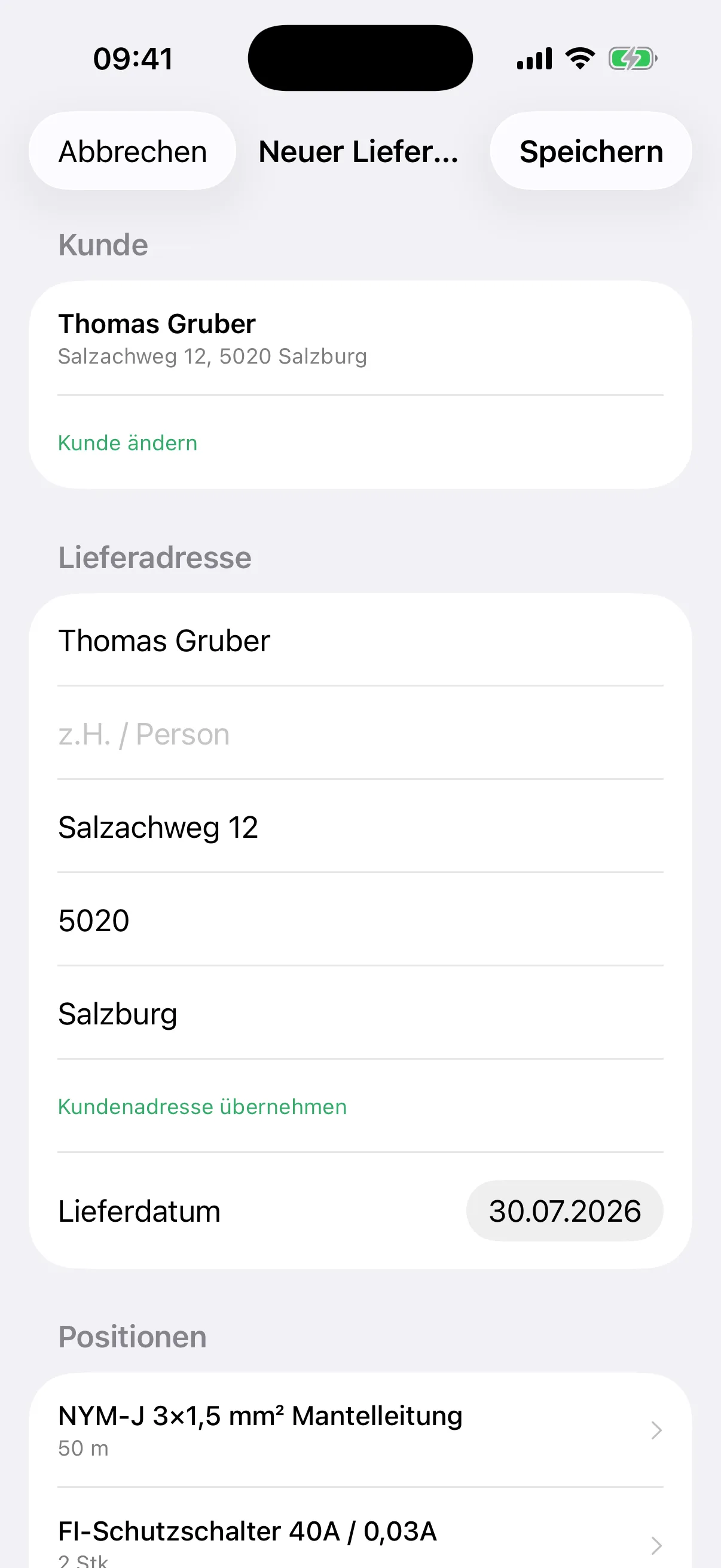 Lieferschein-Erfassung in der flinkest-App
