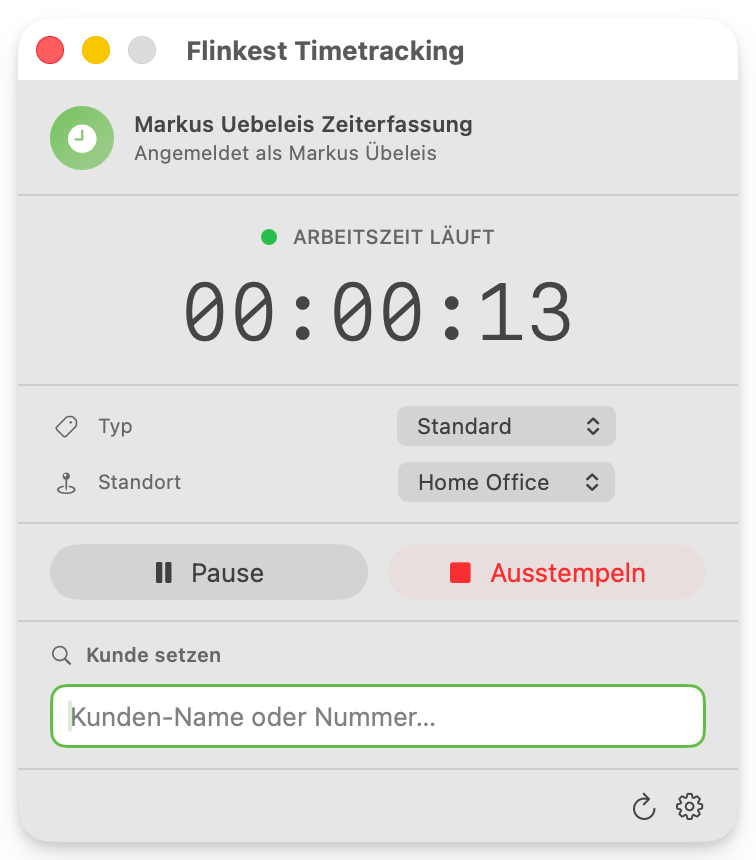 Native macOS-Menubar-Anwendung — Hauptfenster
