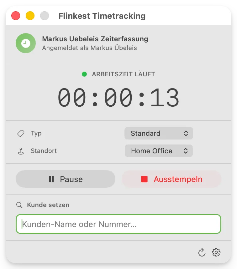 Native macOS-Menubar-Anwendung — Hauptfenster