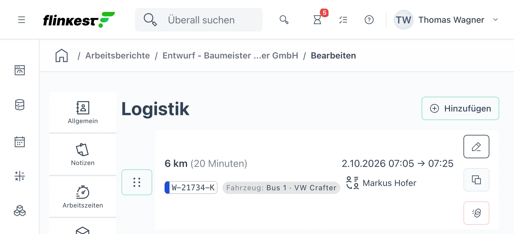 Anfahrt im Regiebericht: 6 km in 20 Minuten mit Bus 1, Fahrer Markus Hofer