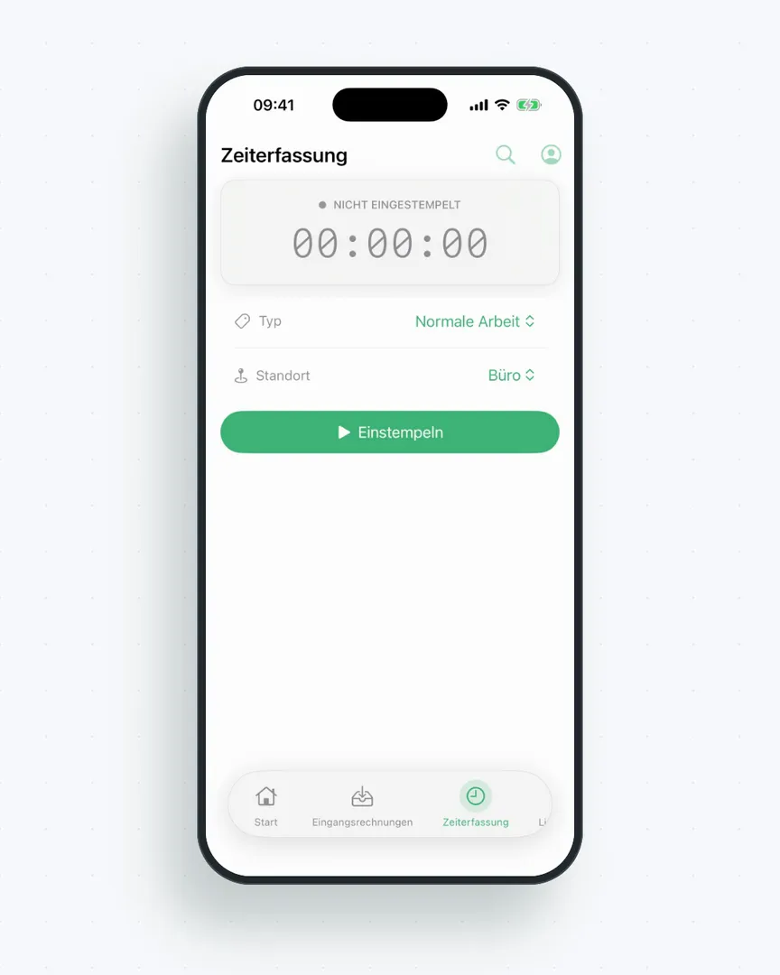 flinkest-App: Einstempeln per Tipp, laufende Arbeitszeit mit Pause und Ausstempeln, Live-Aktivität am Sperrbildschirm